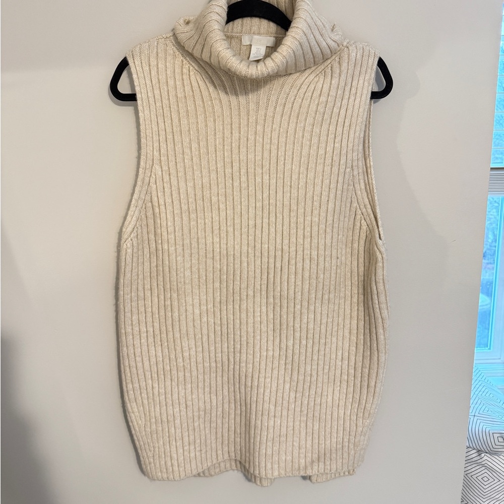 H&M Cream Turtleneck Sweater Vest